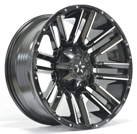 Black And Milling Off Road Alloy Wheels No-1037